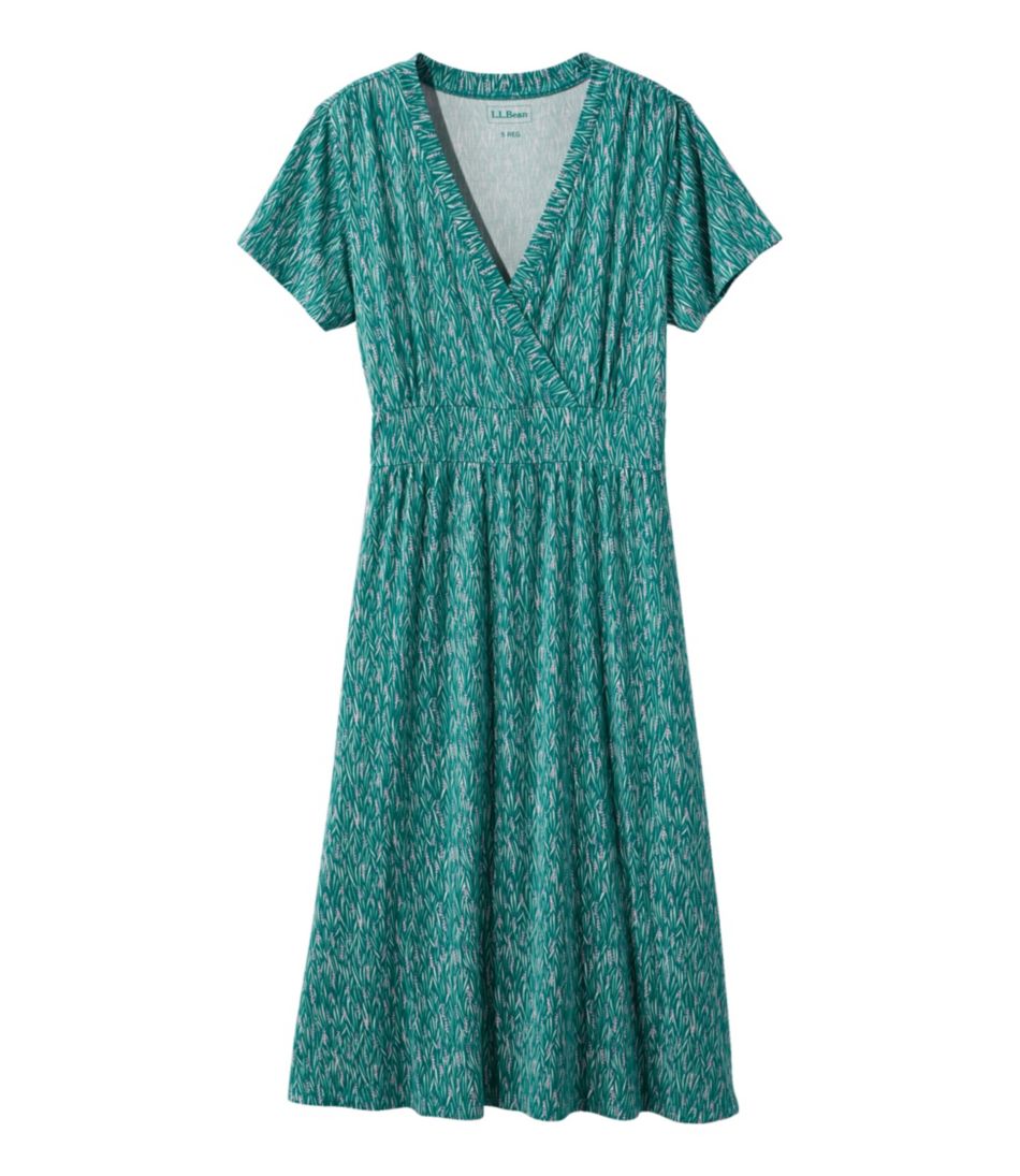 Women's Summer Knit Dress, Short-Sleeve Print