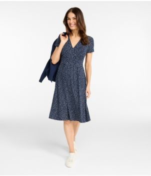 Women's Summer Knit Dress, Short-Sleeve Print