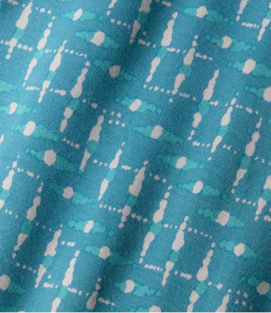 Women's Summer Knit Dress, Short-Sleeve Print, Slate Teal Geo, small image number 4