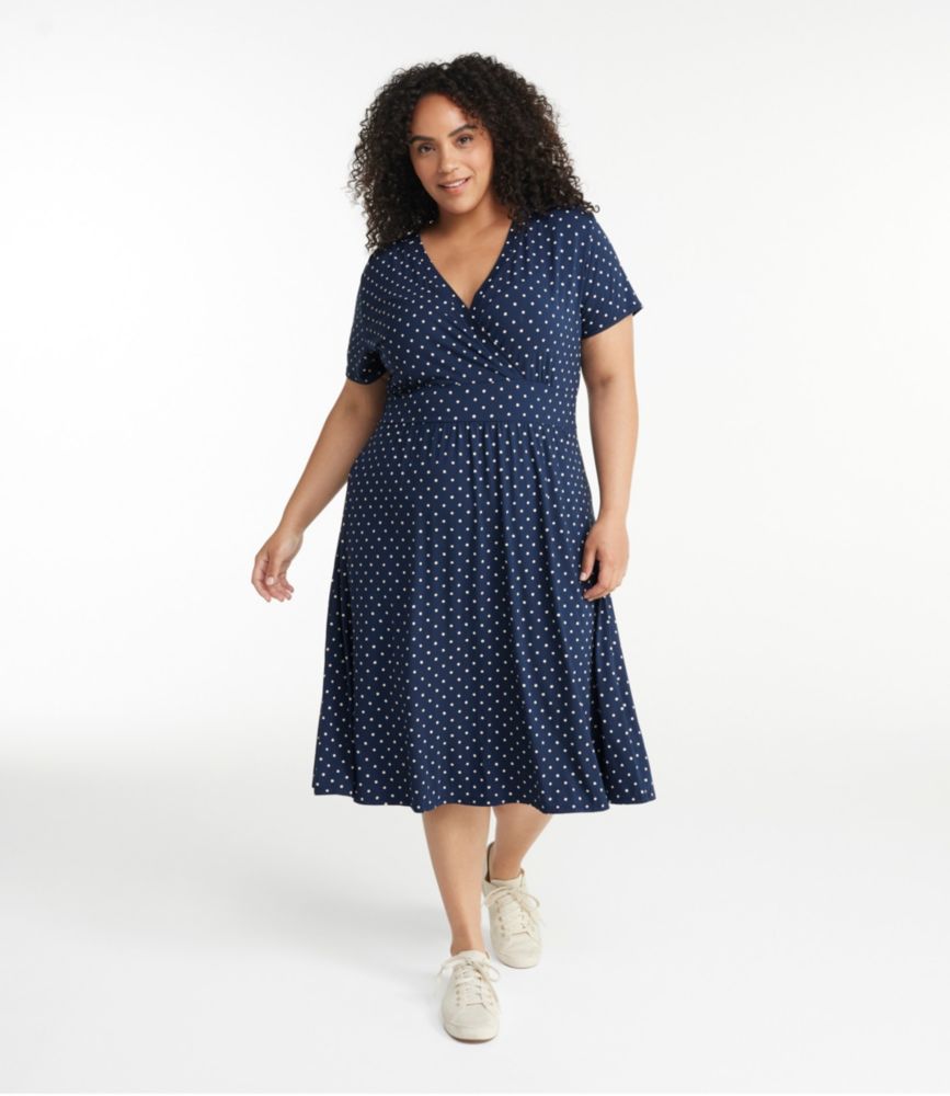 Women's Summer Knit Dress, Short-Sleeve Print