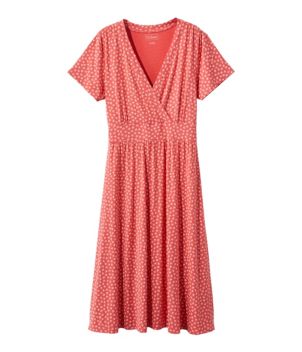 Women's Summer Knit Dress, Short-Sleeve Print