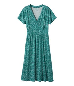 Women's Summer Knit Dress, Short-Sleeve Print