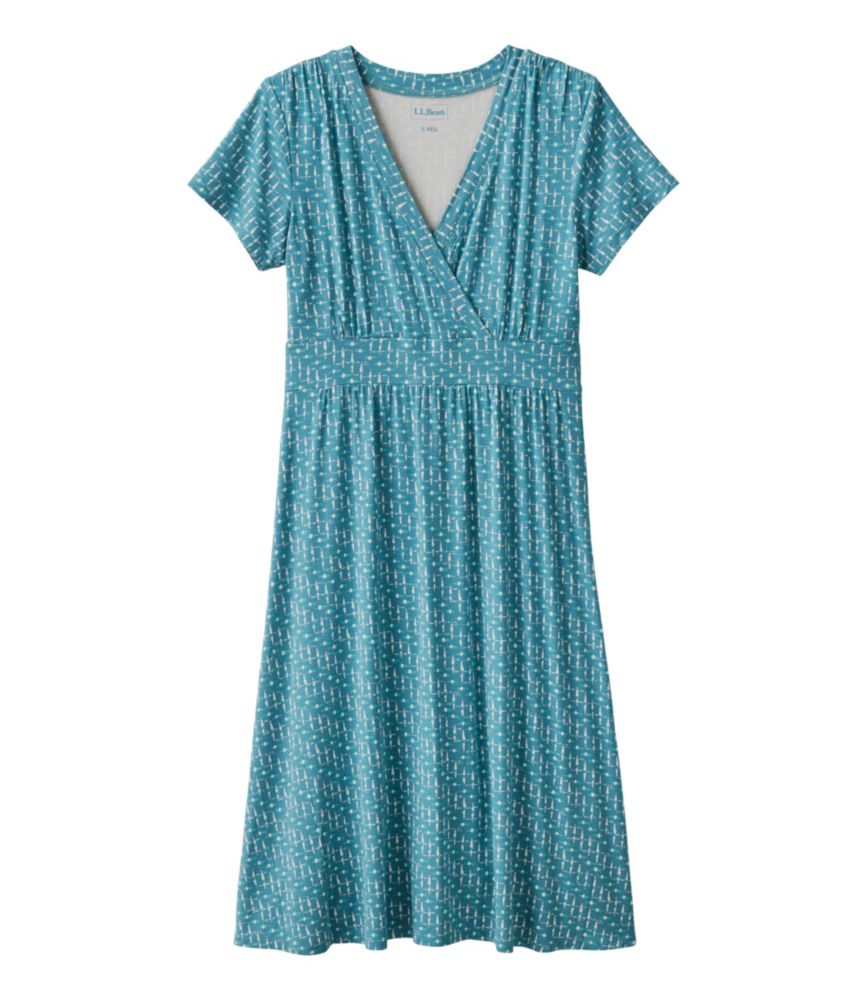 Women's Summer Knit Dress, Short-Sleeve Print