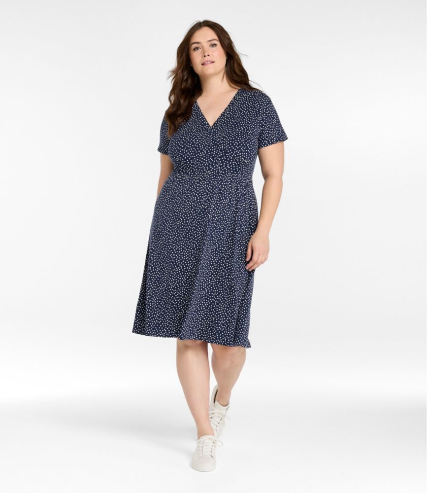 Women's Summer Knit Dress, Short-Sleeve Print