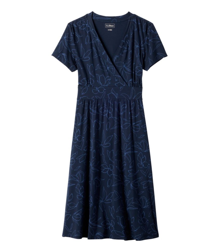 Women's Summer Knit Dress, Short-Sleeve Print