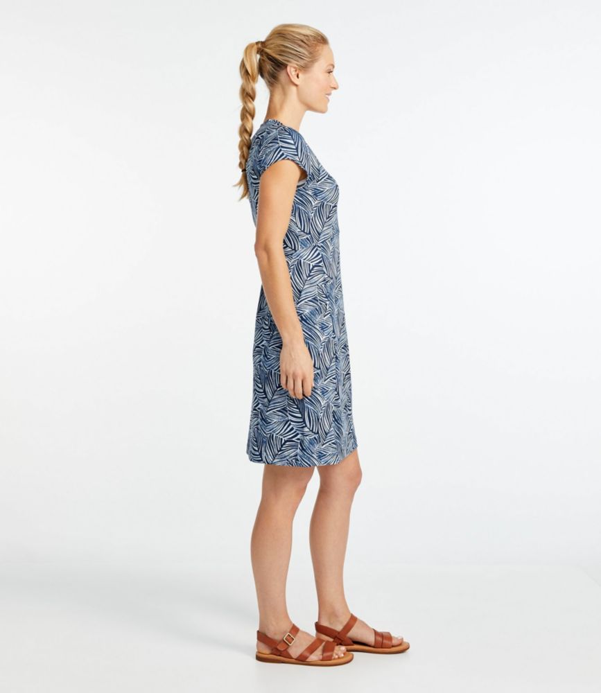 Women's ShortSleeve Fitness Dress, Leaf Print