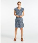 Women's Short-Sleeve Fitness Dress, Leaf Print