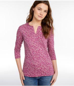 Women's L.L.Bean Tee, Three-Quarter-Sleeve Splitneck Tunic Print