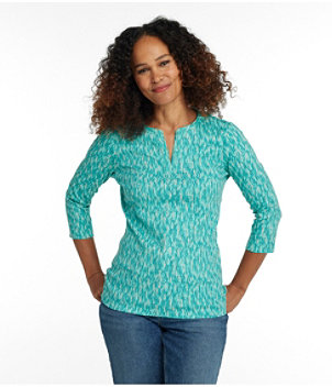 Women's L.L.Bean Tee, Three-Quarter-Sleeve Splitneck Tunic Print