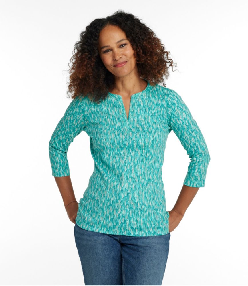 Women's L.L.Bean Tee, Three-Quarter-Sleeve Splitneck Tunic Print