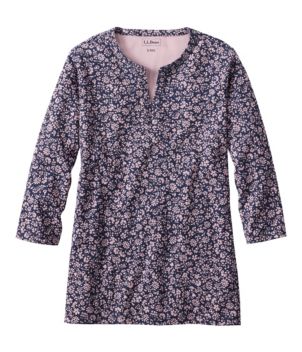 Women's L.L.Bean Tee, Three-Quarter-Sleeve Splitneck Tunic Print