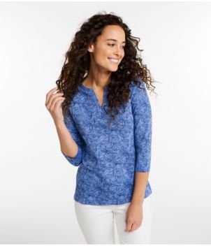 Women's L.L.Bean Tee, Three-Quarter-Sleeve Splitneck Tunic Print