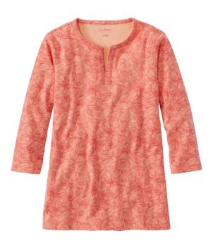 Women's L.L.Bean Tee, Three-Quarter-Sleeve Splitneck Tunic Print