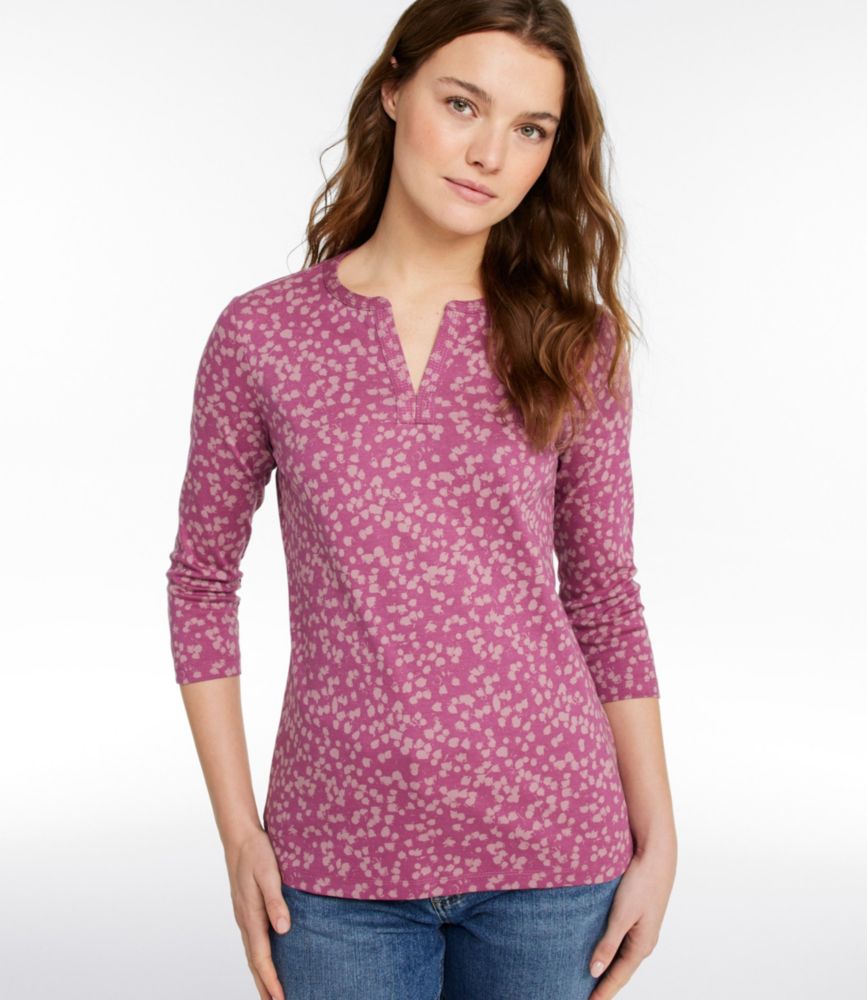 Women's L.L.Bean Tee, Three-Quarter-Sleeve Splitneck Tunic Print