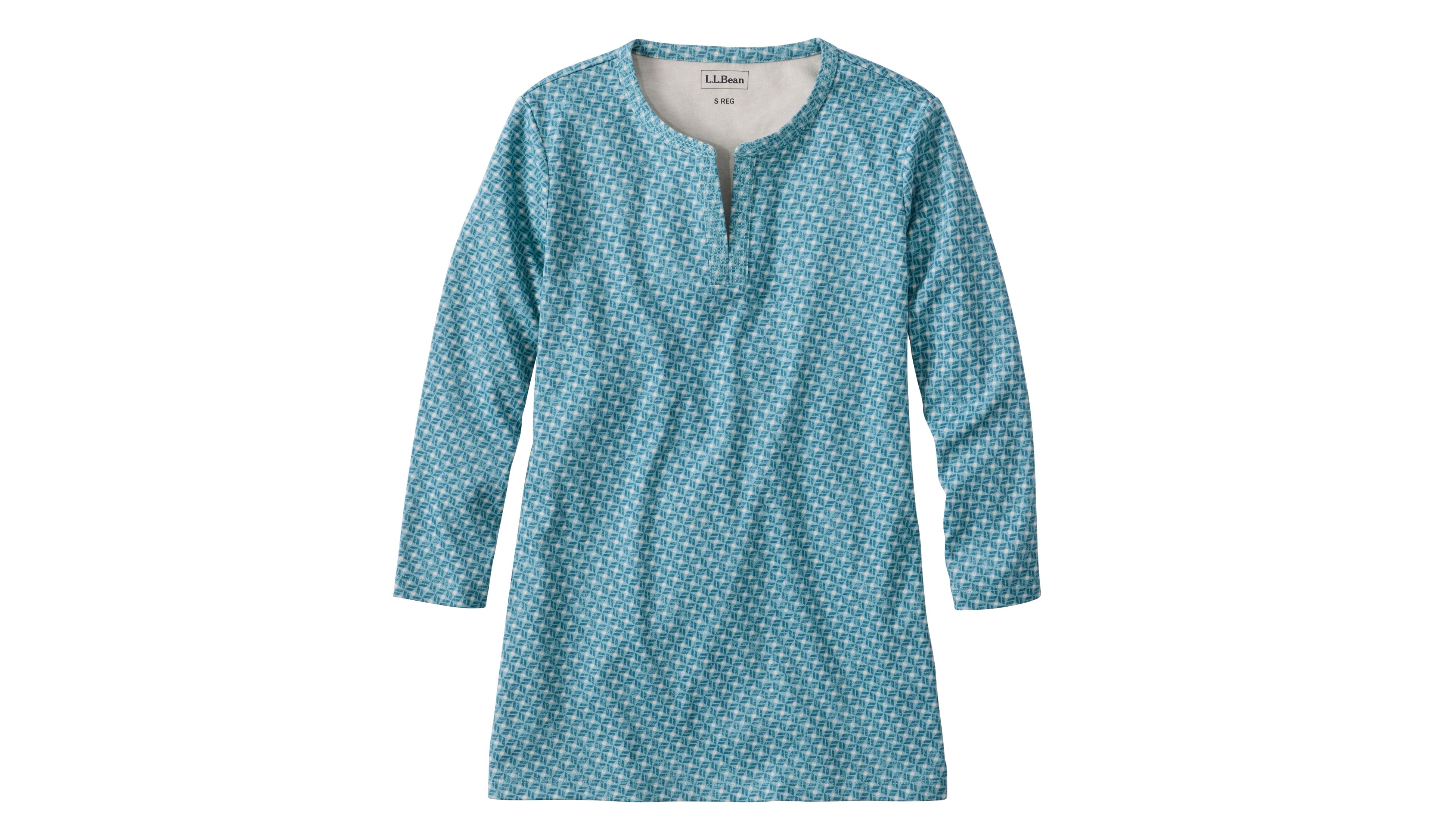 Women's L.L.Bean Tee, Three-Quarter-Sleeve Splitneck Tunic Print
