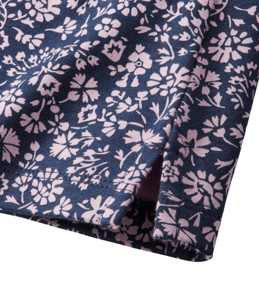 Women's L.L.Bean Tee, Three-Quarter-Sleeve Splitneck Tunic Print, Brightwater Blue Linear Floral, small image number 5