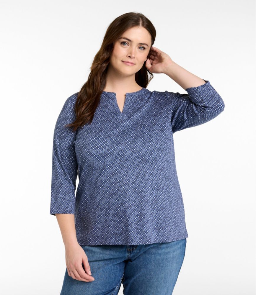 Women's L.L.Bean Tee, Three-Quarter-Sleeve Splitneck Tunic Print