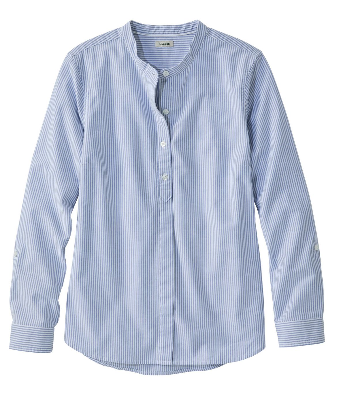 Lakewashed® Organic Cotton Oxford Shirt, Roll Tab Stripe