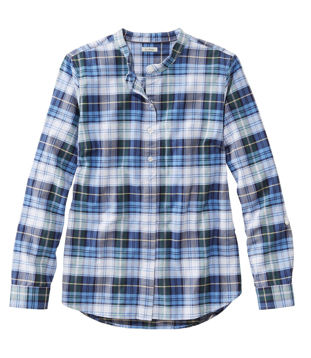Women's Lakewashed® Organic Cotton Oxford Shirt, Roll Tab Plaid