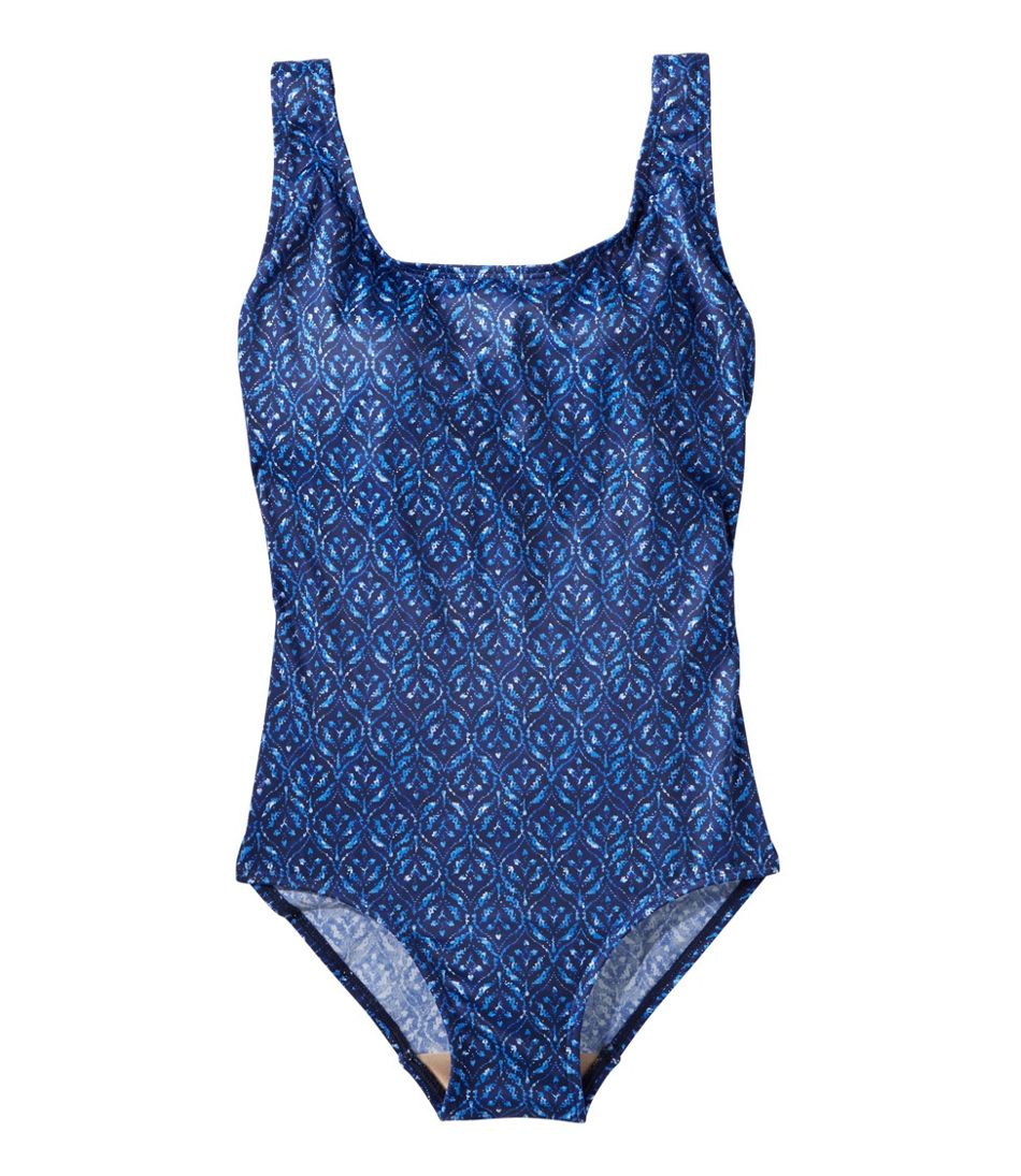 Women's BeanSport® Swimwear, Tank with Soft Cups Geo Leaf Print | One ...