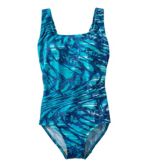 Women's BeanSport® Swimwear, Tank with Soft Cups, Wave Print