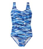 Women's BeanSport® Swimwear, Tank with Soft Cups, Painted Wave Print