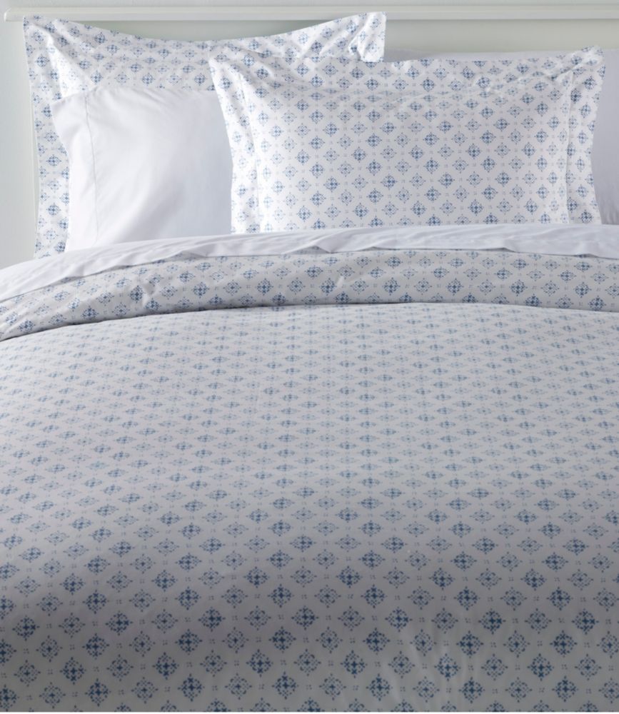 Premium Egyptian Percale Comforter Cover Collection, Print, Soft Blue, small image number 1