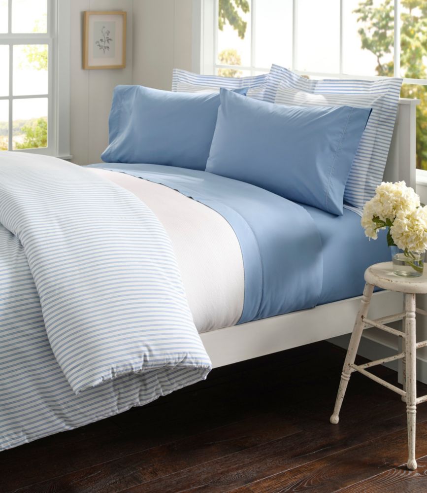 Premium Egyptian Percale Comforter Cover Collection, Stripe, Mid-Blue, small image number 8