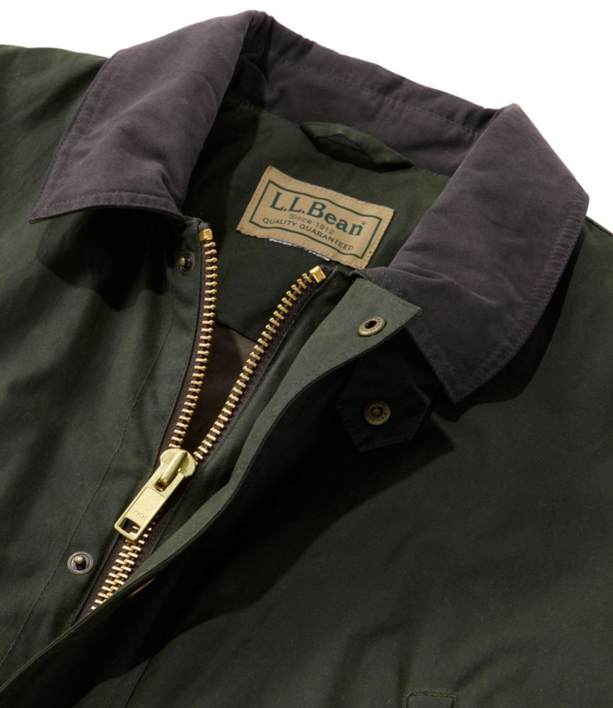 Men's Double L Waxed-Cotton Upland Coat, Loden, small image number 9