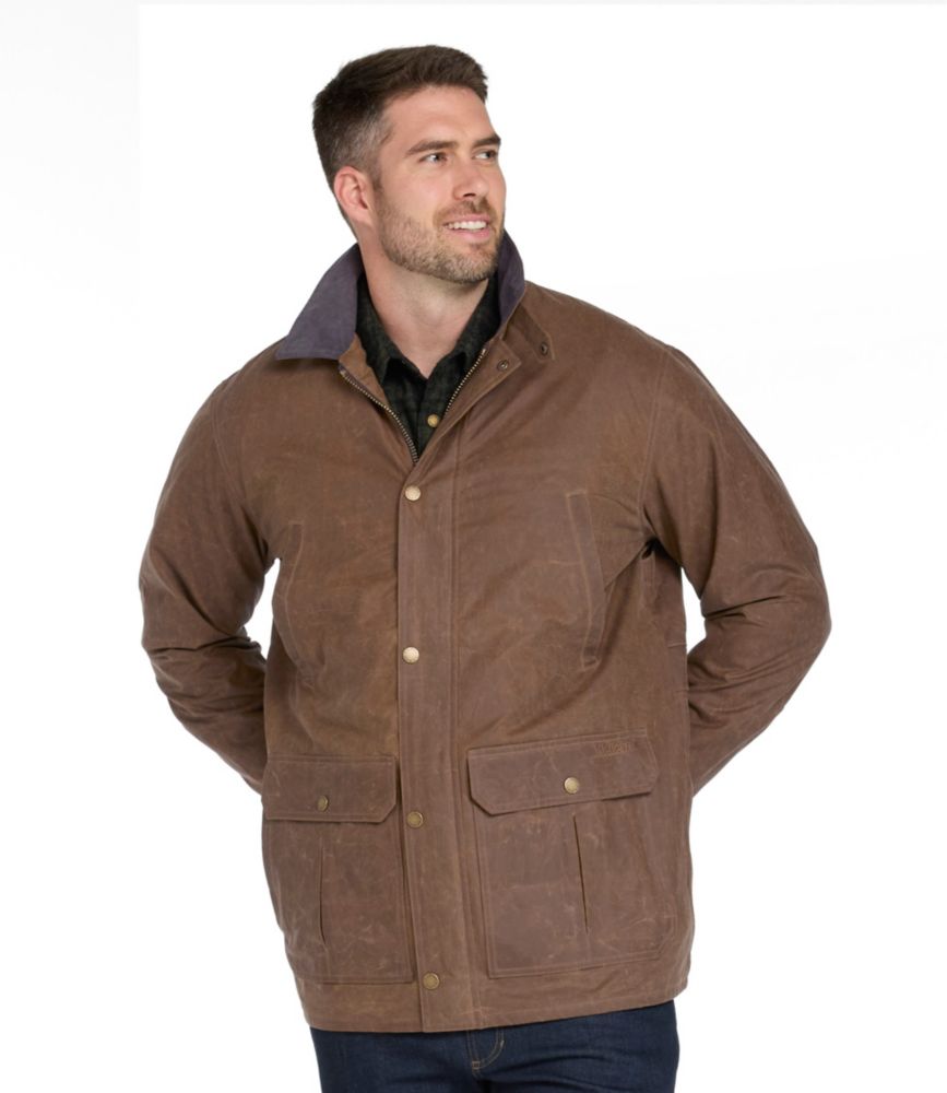 Men's Double L Waxed-Cotton Upland Coat | Outerwear & Vests at L.L.Bean