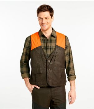Men's Double L Waxed-Cotton Upland Vest, Hunter Orange