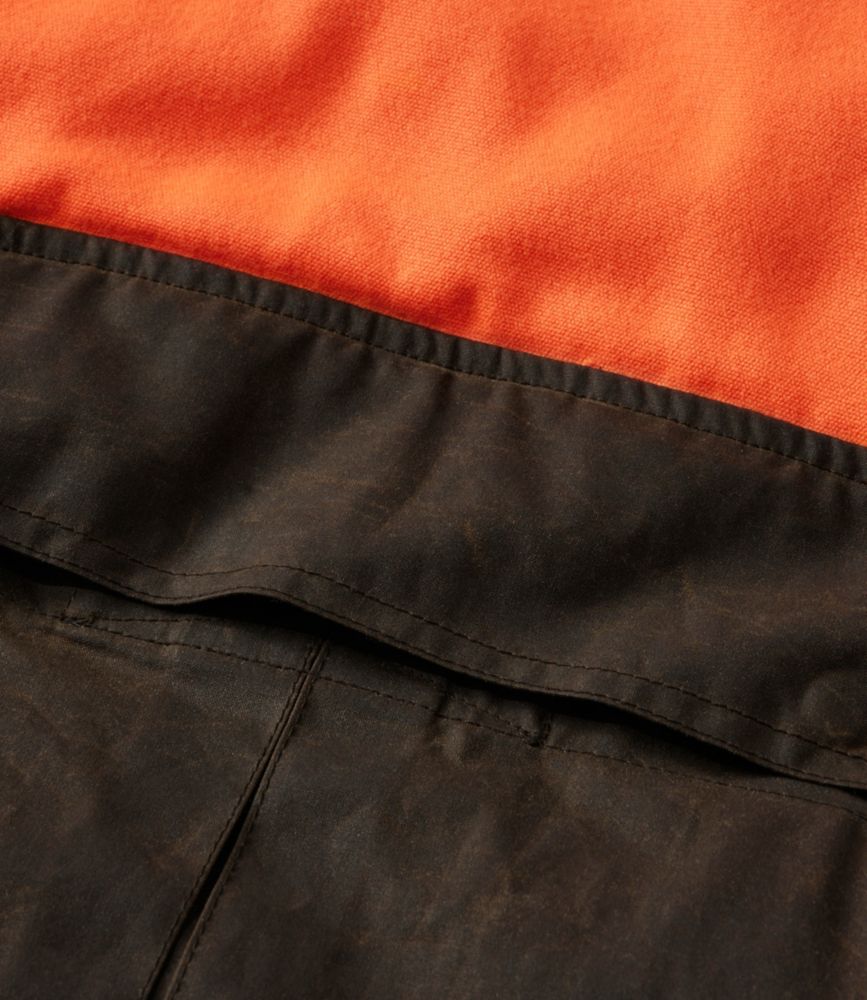 Men's Double L Waxed-Cotton Upland Vest, Hunter Orange, Otter Brown/Hunter Orange, small image number 5