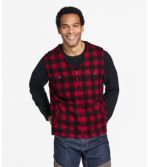 Men's Maine Guide Zip-Front Wool Vest, Plaid