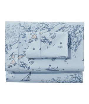 Nautical Map Percale Sheet Collection