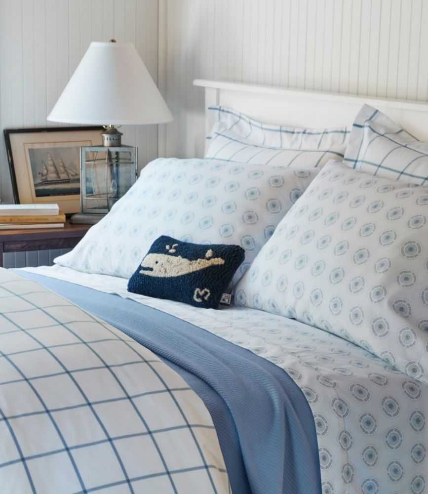 Wool Hooked Throw Pillow, Spouting Whale, 8" x 12" Home Goods at L.L.Bean