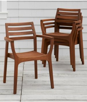 Eucalyptus Stacking Chairs, Set of Four