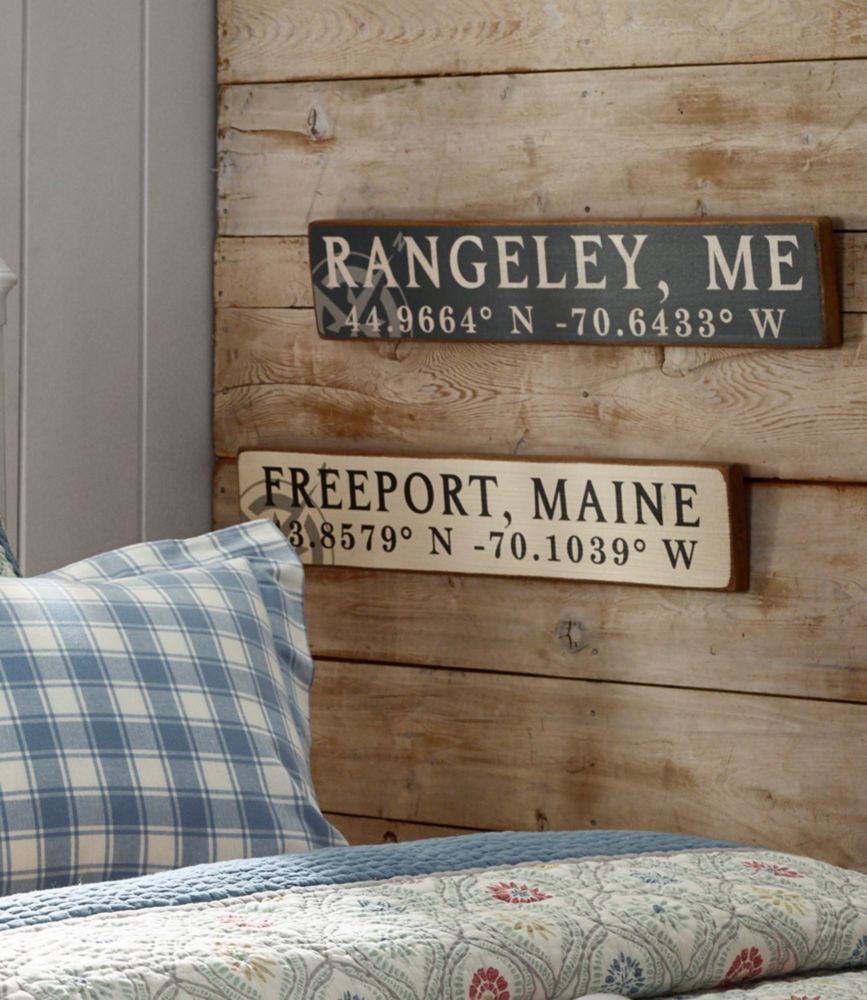 Compass Longitude and Latitude Sign Home Accessories at L.L.Bean