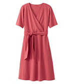 Organic Cotton Tencel Dress 3/4 Sleeve Women's Petite, X-Small, Petite, Garnet Rose