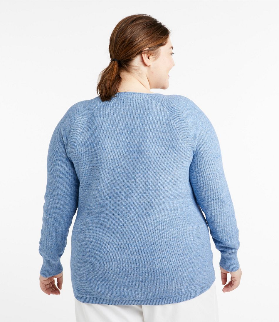 Women's Textured Cotton Sweater, Long-Sleeve