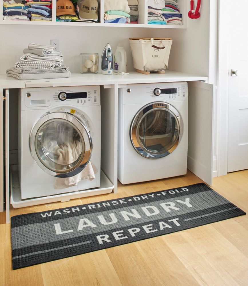 Heavyweight Recycled Waterhog Laundry Room Mat Runner, Charcoal Multi, small image number 4