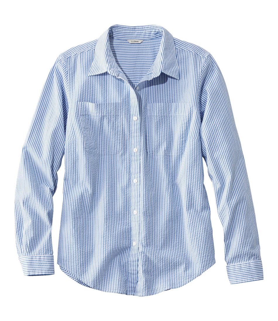 Women's Vacationland Seersucker Shirt, Long-Sleeve | Shirts & Button ...