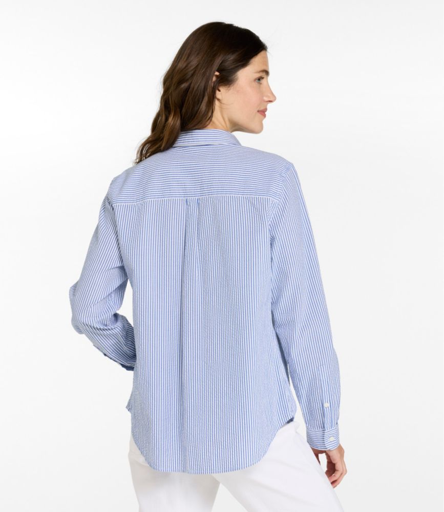 Women's Vacationland Seersucker Shirt, Long-Sleeve