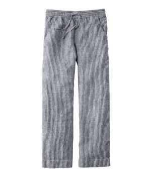 Women's Premium Washable Linen Pull-On Pants, Stripe