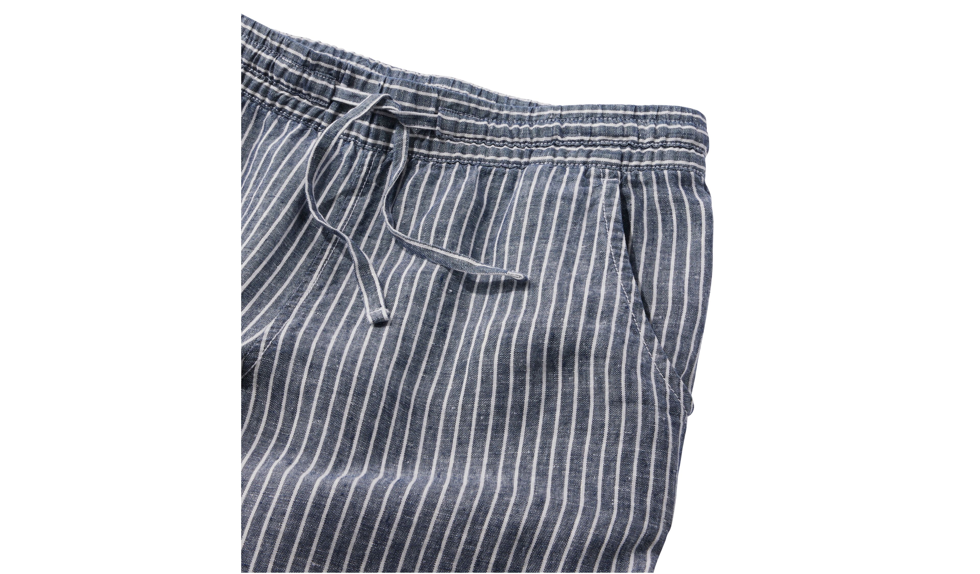 Women's Premium Washable Linen Pull-On Pants, Stripe