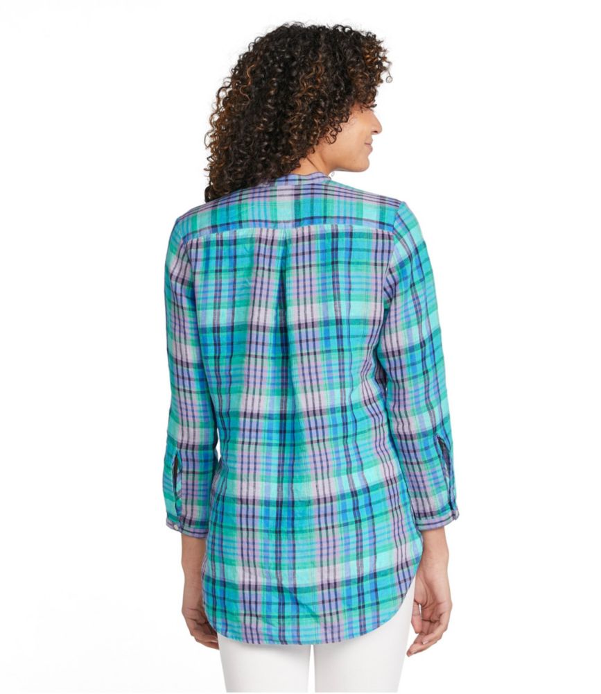 Premium Washable Linen Long Tunic, Plaid Shirts & Tops at L.L.Bean