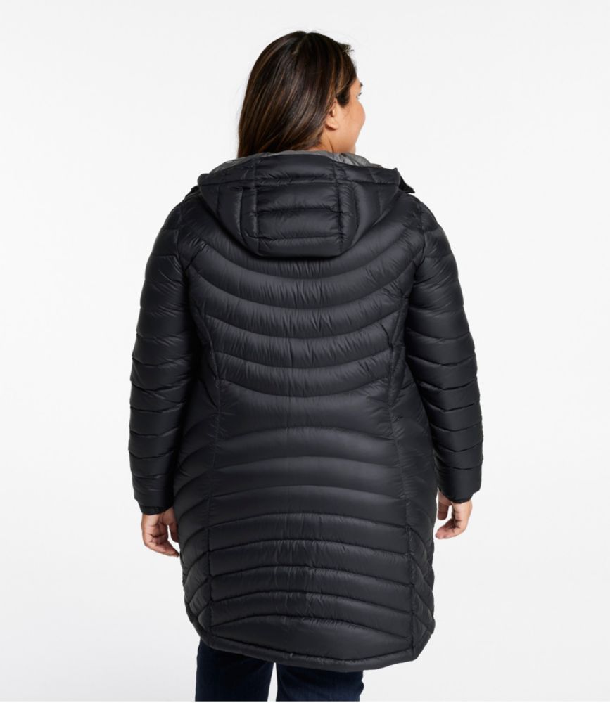 Women's Ultralight 850 Down Hooded Coat, Three-Quarter Length, Gunmetal Gray, small image number 3