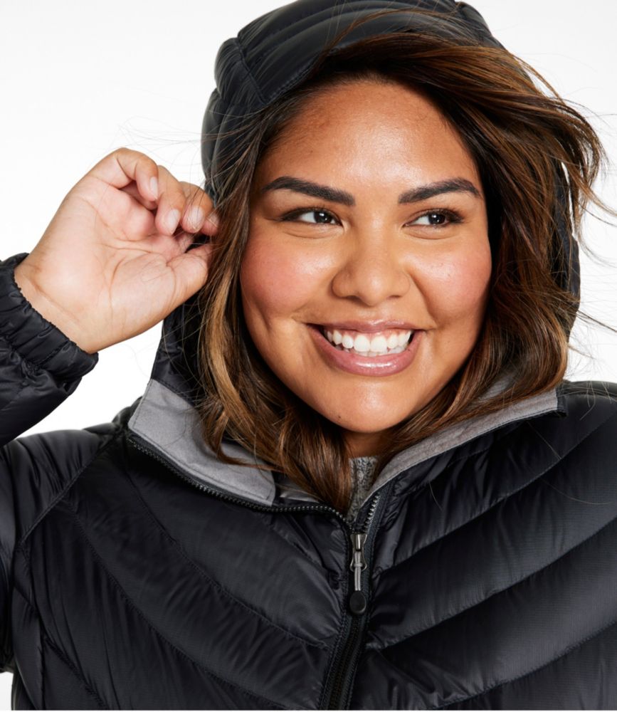 Women's Ultralight 850 Down Hooded Coat, Three-Quarter Length, Gunmetal Gray, small image number 6