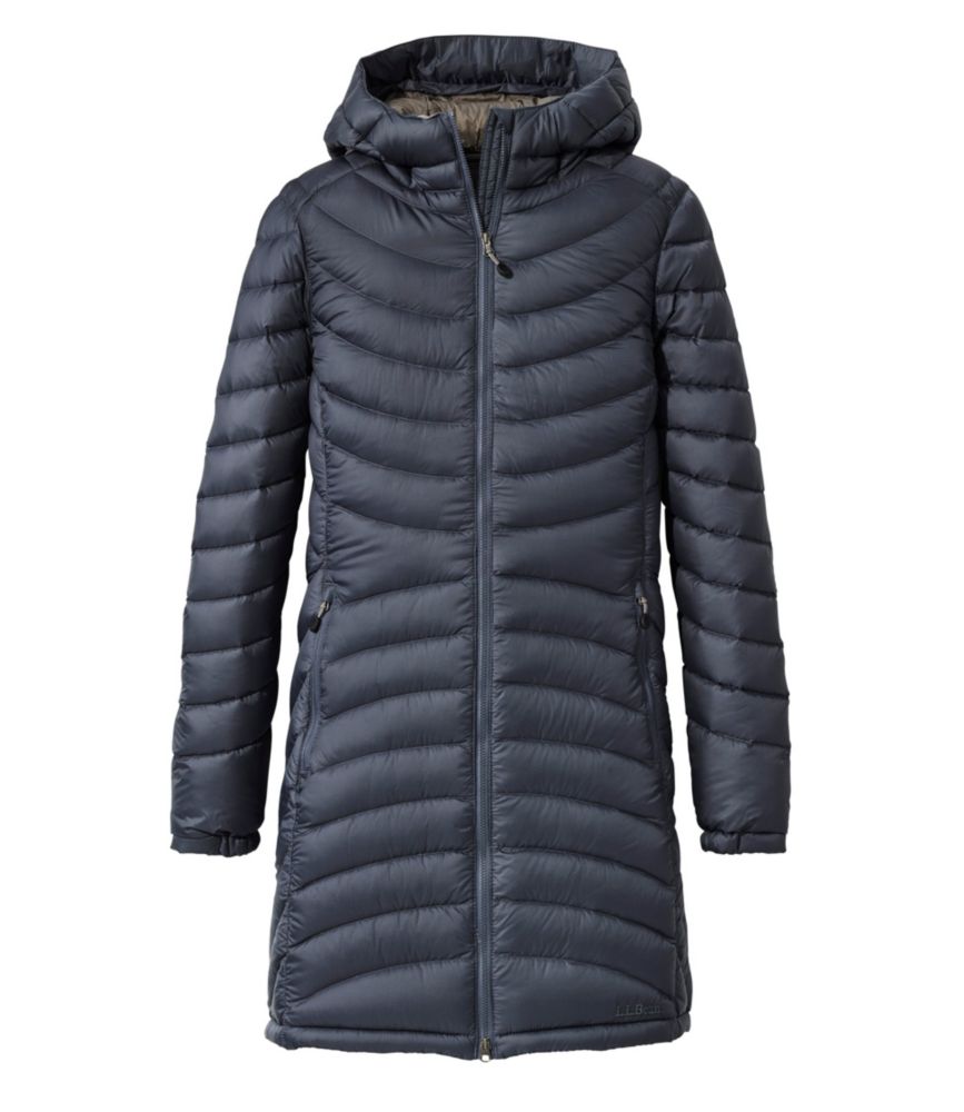 Women's Ultralight 850 Down Hooded Coat, Three-Quarter Length, Gunmetal Gray, small image number 1
