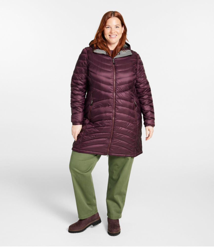 Women's Ultralight 850 Down Hooded Coat, Three-Quarter Length