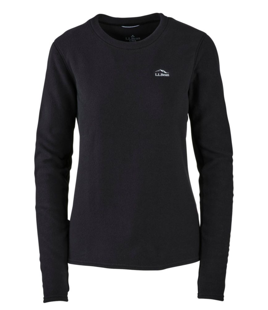 Women's L.L.Bean Fleece Base Layer Crew, Long-Sleeve, Black, small image number 1